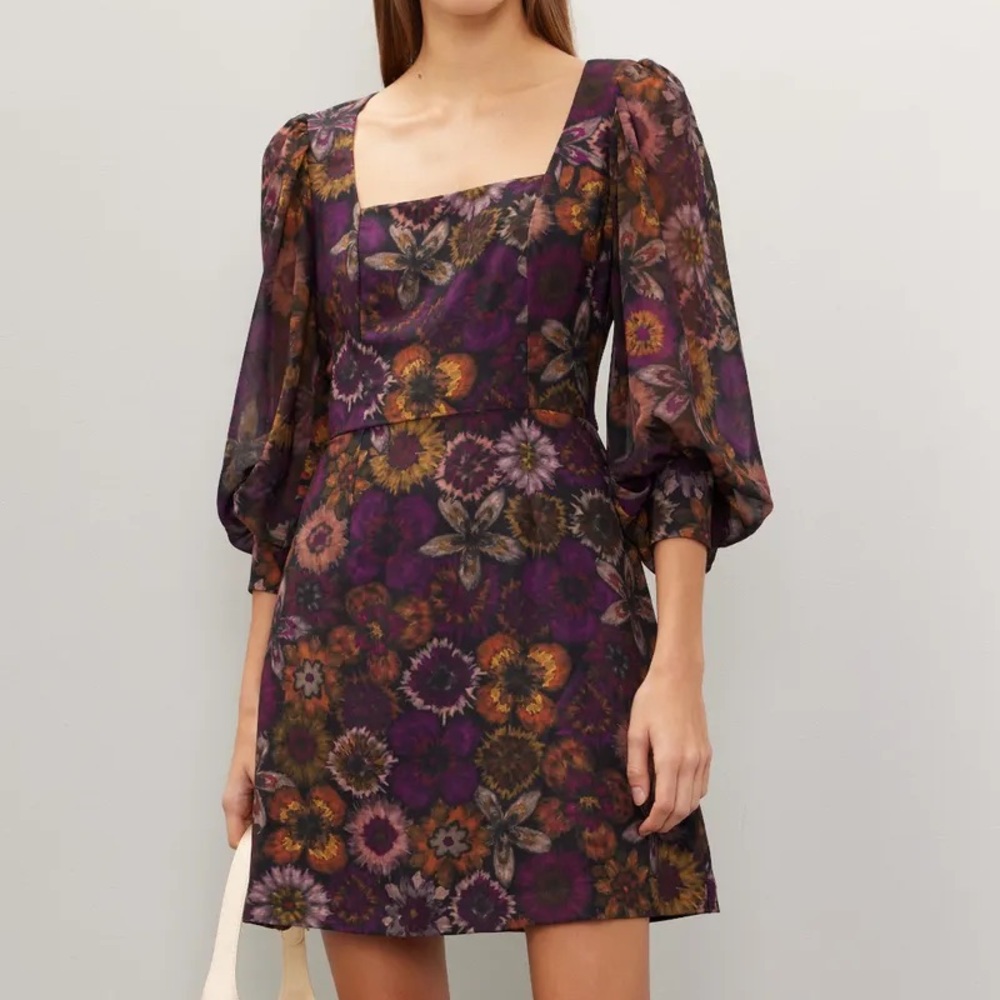 Slate & Willow Dark Florals Mini Dress Sz 2